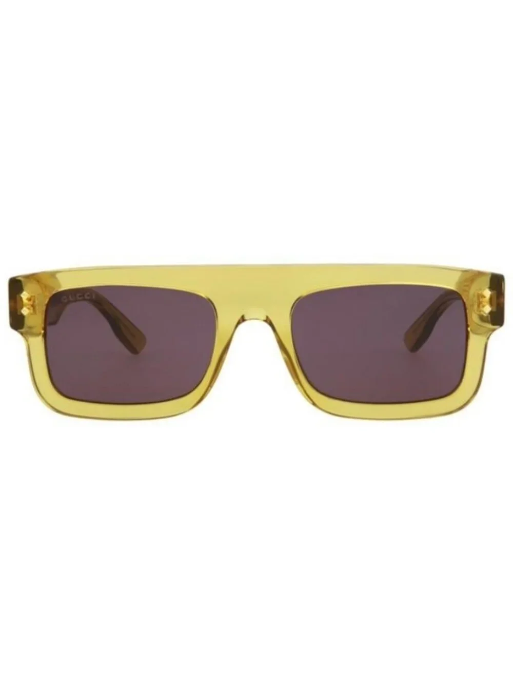 New Gucci Mens Square/Rectangle Yellow Yellow Grey Fashion Designer Sunglasses